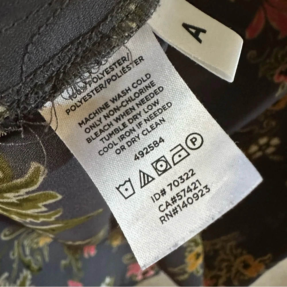 Ann Taylor LOFT Dark Floral Ruffle Blouse - Picture 3 of 4